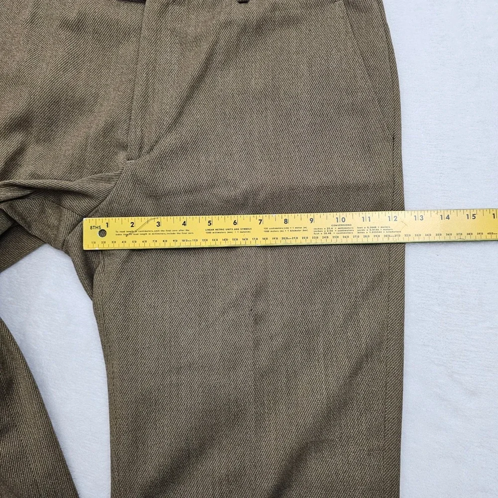Luciano Barbera Dress Pants Mens 52 34x29 Brown Wool Italy Flat Front READ
